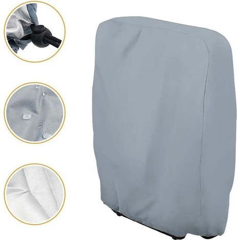 Housse de Protection pour Chaise Longue Pliante, Oxford Coupe-Vent Anti-UV Imperméable Housses pour Chaises de Jardin Pliantes, Housse de Chaise Longue de Jardin (Gris) (1/5)