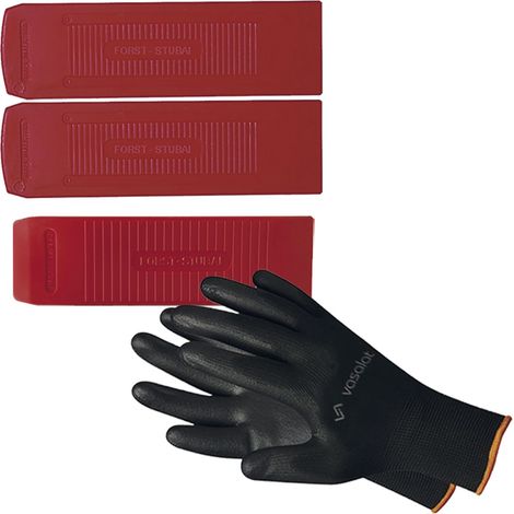 Stubai Forstkeil Forst Zubehör Wald - 2x Fällkeil 180x65mm + 1x Nachsetzkeil 200mm aus schlagfestem Kunststoff rot (1/5)