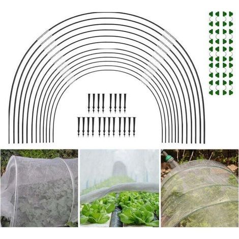 Gartengewächshaus – 30-teiliges Gartenbogen-Set, Bögen für Tunnelgewächshäuser, Tunnelgewächshaus-Rahmen-Set mit Gartennetz für den Außenbereich (1/5)