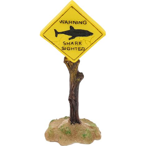 Décoration d'aquarium « Attention requin » en résine, ornements amusants pour aquarium, adaptés à tous types d'aménagements paysagers. (1/5)