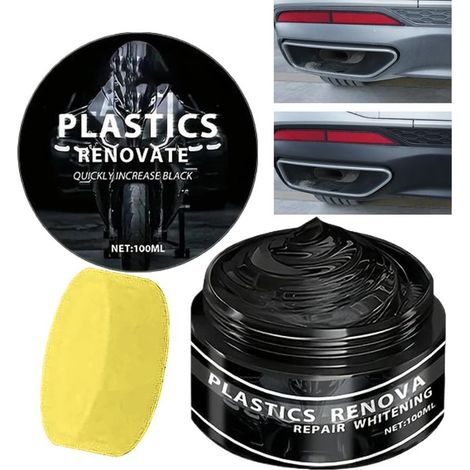 Rénovateur plastique voiture extérieur – Revitalisant garnitures noires – Protection UV et anti-rayures – Application facile – 100ML (1/5)