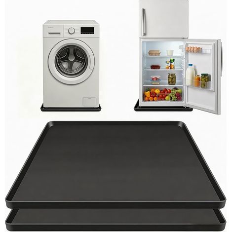 Tapis de Réfrigérateur en Silicone 60x60x1,5 cm avec Bord Surélevé - Protection de Sol Antidérapante pour Réfrigérateur, Machine à Laver, Congélateur et Armoire à Vin (1/5)