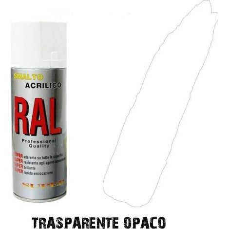 Bomboletta spray trasparente opaco acrilico vernice opaca rapida essicazione