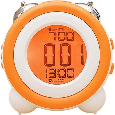 Horloge électronique à écran LCD, horloge de chambre, horloge numérique Bell, grand réveil à cloche, horloge étudiante, génération (1/5)
