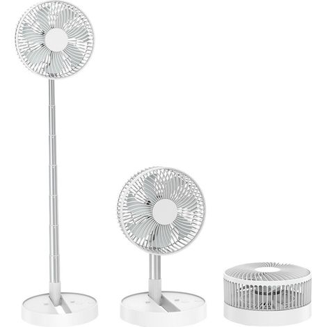 Ventilateur Silencieux USB, 78cm 8''Oscillant Réglable en Hauteur Ventilateur Portable, 5400 mAh 4 Vitesses Mini Portable Rechargeable Batterie (1/5)