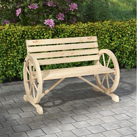 Sillón banco de jardín rústico en madera maciza OKMYHOME (1/3)