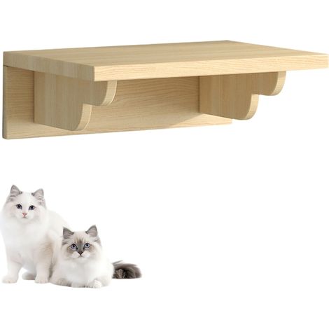 1 Ensemble Arbre à chat,Plateforme de saut en bois massif,Griffoir mural,Nid pour chat,Espace de jeu intérieur (1/5)