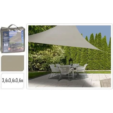 ProGarden Sonnensegel 3,6 x 3,6 x 3,6 m, Sanddreieckmuster (1/5)