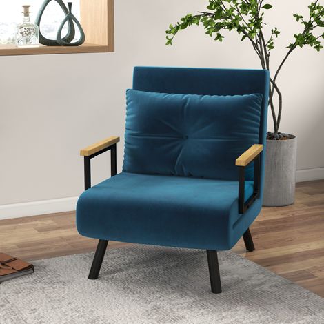 Schlafsessel mit Bettfunktion verstellbar Blau OKMYHOME (1/3)