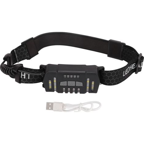 Lampe frontale LED rechargeable USB, idéale pour randonnée, course, vélo, pêche et travaux (1/5)