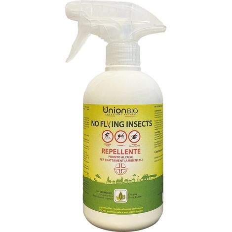 NO FLYING INSECTS Repellente per acaro della polvere, zanzare tigre e formiche pronto uso con geraniolo 500 ml