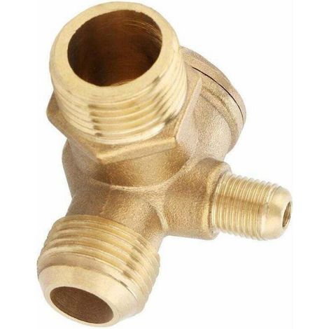 Clapet anti-retour de compresseur d'air - - 1/2" x 3/8" x 1/8" Mâle - Laiton - Nickelage - Ton or (1/4)