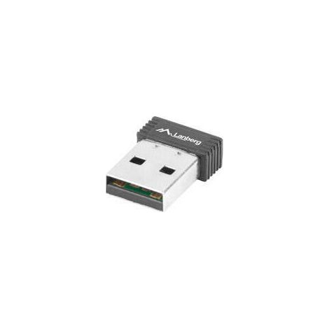 Tarjeta de red inalámbrica Lanberg USB Nano N150 con 1 antena interna (1/3)