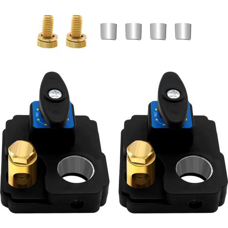 2 Stück 12 V 24 V Autobatterie-Trennschalter, Boot-RV-Batterieschalter, Schnelltrennschalter (quadratisch)
