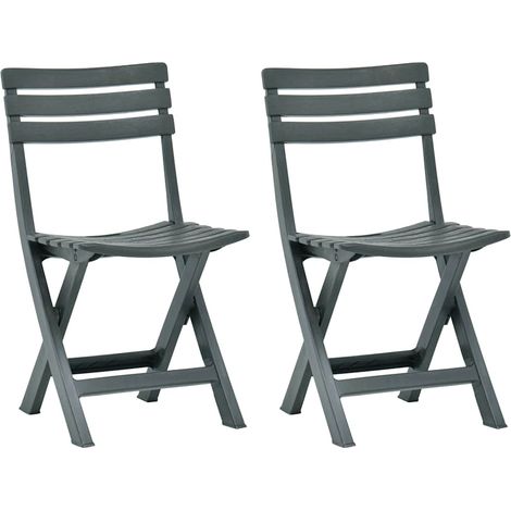 Lot de 2 Chaises de jardin pliables - Chaises d'extérieur pour terrasse/jardin Plastique Vert BV868966 - BonneVie (1/5)
