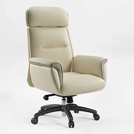 Fauteuil bureau cuir microfibre ergonomique, modèle direction confortable haut et spacieux. Pourvu d'appui-tête surélevé et garnissage bien rembourré, adapté usage bureau et gaming