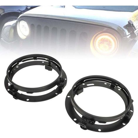 Lot de 2 anneaux de phare ronds de 7 pouces, support de montage de phare, anneau de retenue pour Wrangler (1/4)