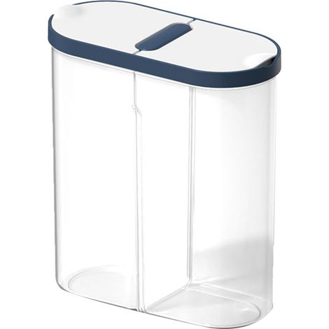 Boîtes à céréales en plastique blanc, compartimentées et peu encombrantes, pour un rangement hermétique et un gain de place. (1/5)