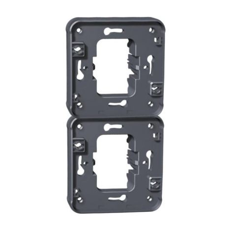 Cadre adaptateur double gris pour installation en vertical encastré de deux mécanismes composables OXXO - étanche IP55 - Eur'Ohm