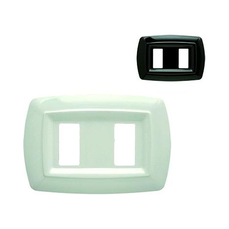 Placca 'Feb' 2 Posti - '2592/Wh' Bianca - In Abs Compatibile Serie Magic Bticino