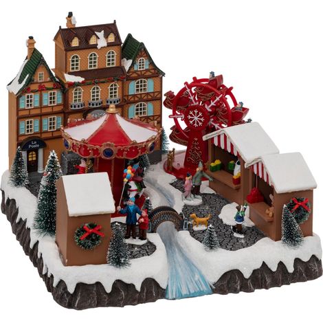 Village de Noël animé lumineux et musical marché de Noël