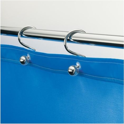 Lot de 12 anneaux pour rideaux de douche BUBBLE Chromé Spirella