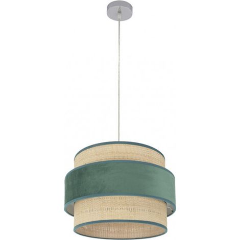 Colgante Reyes 1xe27 Cromo/natural-verde Regx40x40 Cm (1/2)