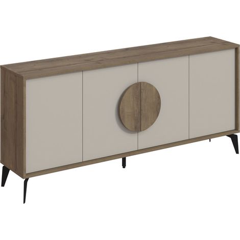 Anrichte aus Holz "Gora Wide" - 180 x 36 x 82 cm - Creme