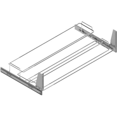 Range chaussures coulissant pour façade - Charge : 45 kg - Profondeur : 485 mm - Hauteur : 135 mm - Décor : Chromé - Largeur maxi : 1000 mm - Largeur mini : 640 mm - Matériau : Acier - MENAGE&CONFORT (1/2)