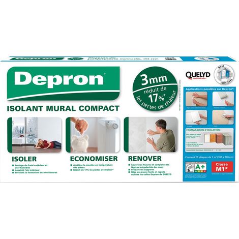 Panneau d'isolation Depron 3mm – Lot de 20 plaques 100x100cm – Résistance thermique R 0,170 – Émission A+ pour air sain – Quelyd (1/4)