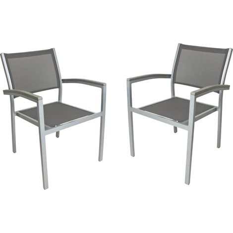 Stapelstuhl 2er Set GARDA-120 in grau, B/H/T: ca. 55/86/60 cm (1/3)