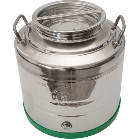 Fusto contenitore olio fondo saldato acciaio inox bocca larga lt.50 - Salone (1/5)