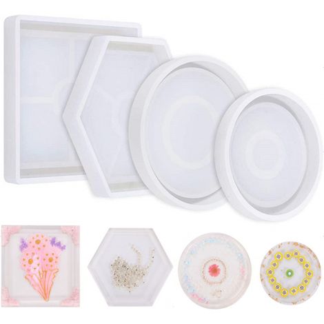 1 ensemble de moules en silicone pour colle cristalline - 4 pièces PA017 (1/5)