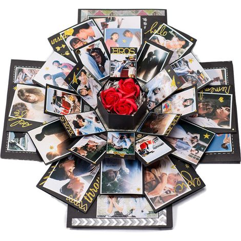 Boîte-cadeau chinoise pour la saint-valentin, boîte d'explosion surprise, faite à la main, photo créative, album de bricolage, cadeau d'anniversaire de noël, boîte vide