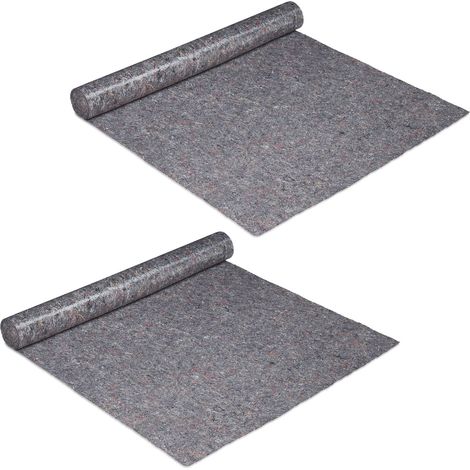 2x Telo Copritutto da Imbianchino, 1x25 m=25m², Antiscivolo, Idrorepellente, 180g/m², Pittura e Trasloco, Grigio