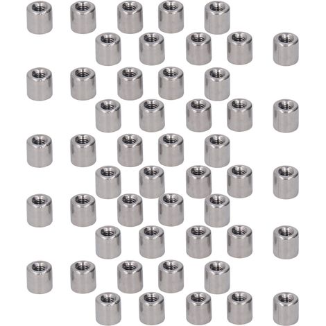 50 écrous de raccordement ronds M4 en acier inoxydable, connecteurs de tige à filetage femelle (1/5)