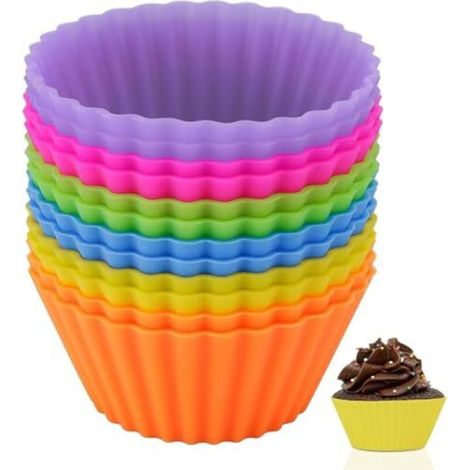Wiederverwendbare Silikon-Muffinformen – 12er-Set, hitzebeständig (-40 °C bis +230 °C), antihaftbeschichtet und flexibel (1/5)