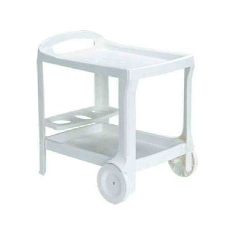 Bica Carrito de Servicio Borneo de Plástico Blanco 52x68x70 Cm