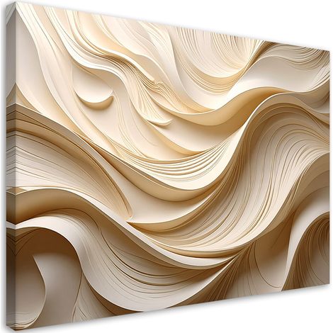 Quadro su tela, Strati ondulati beige - 120x80 (1/2)