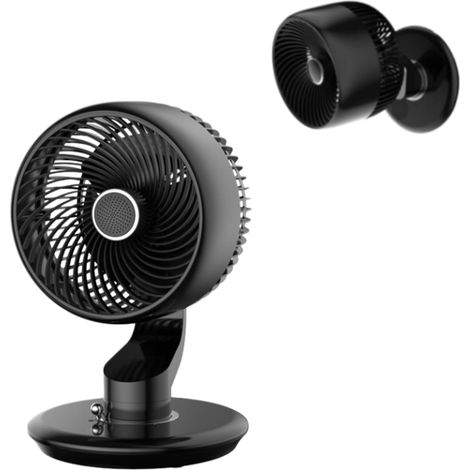 Ventilateur Oscillant Rechargeable 5400mAh, Bureau ou Mur, 5 Vitesses et Minuterie 9H,Noir (1/5)