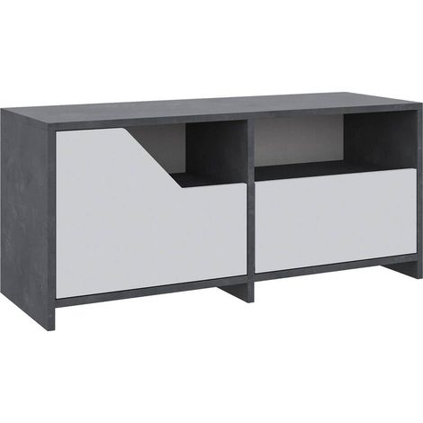 Dmora - Schuhschrank Maelstrom, Schuhregal, Mehrzweck-Eingangsgarderobe, Möbel für Schuhe, 105x37 h47 cm, Grau und Weiß