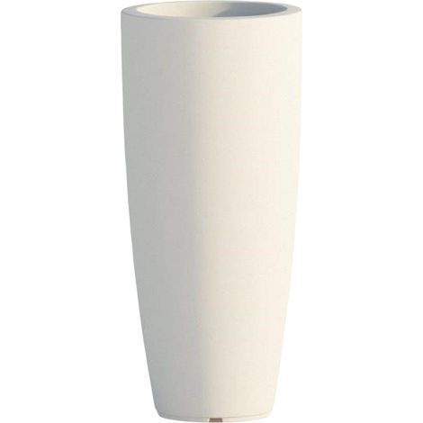 Runde und hohe Vase Cromia Stilo, einfarbig, für draußen und drinnen 'Made in Italy -Weiß / Ø33 x H 70 cm