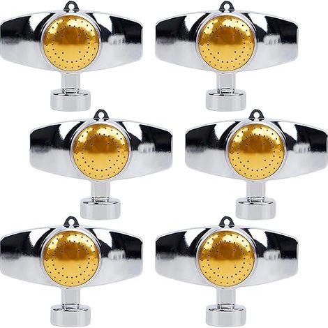 Lot de 6 arroseurs ponctuels métalliques Star, jet d'eau circulaire à 360° avec un débit doux, portée jusqu'à 9 m (30 pi) pour l'arrosage des petits espaces (jardin, pelouse, etc.). (1/5)