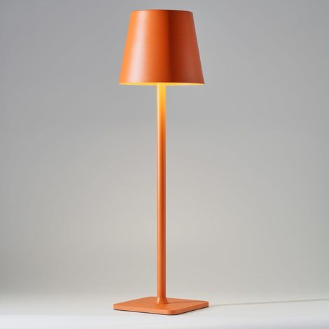 Lampe de table sans fil à piles rechargeable pour table de salle à manger, décoration d'intérieur, table de chevet, petite veilleuse (orange) (1/5)