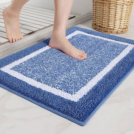 Tapis de Bain - 40 x 60 cm - Microfibre - Dos en Caoutchouc Antidérapant - Pour Salle de Bain et Cuisine - 1 pièce (1/5)