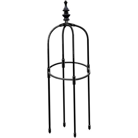 Gartenobelisk-Rankgitter, 90 cm hohes Metall-Gartenobelisk-Rankgitter für Kletterpflanzen, Rankhilfe für Topfpflanzen im Freien (Durchmesser des Kunststoffrings: 25 cm) (1/5)
