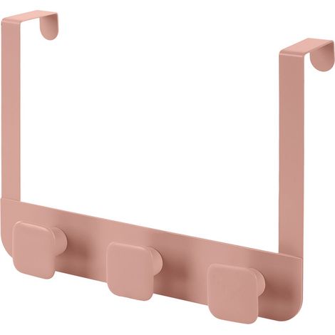 Gancio bagno triplo in acciaio e plastica rosa quadrato Fiore (1/3)