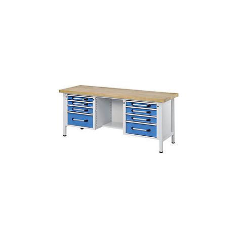Banco de trabajo  bastidor modular  anchura 2000 mm  8 cajones