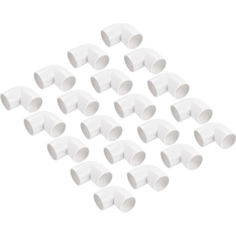 Raccord de Coude à 90 Degrés pour Conduit Pvc 20 mm Blanc 30Pcs (1/5)
