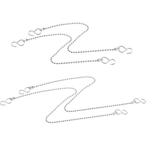 Set of 4 Ball-Type Basin Chains with S-Shaped Stainless Steel Hooks for Bathtub/Kitchen Sink, 2 pieces 25 cm, 2 pieces 40 cm (1/5)